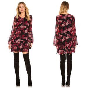 💕BCBGENERATION💕 Double Tiered A Line Dres ~ Black Combo Floral Print Large NWT